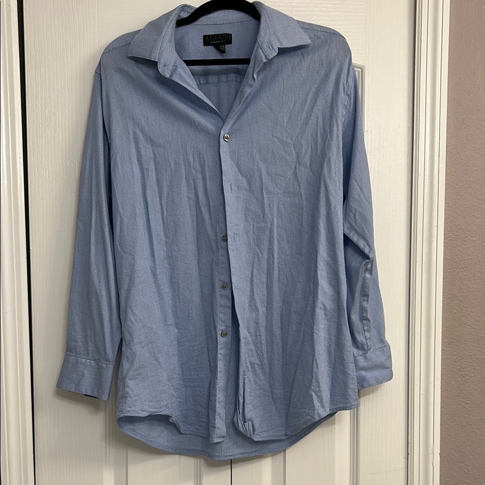 Alfani Blue Casual Button Down Shirt